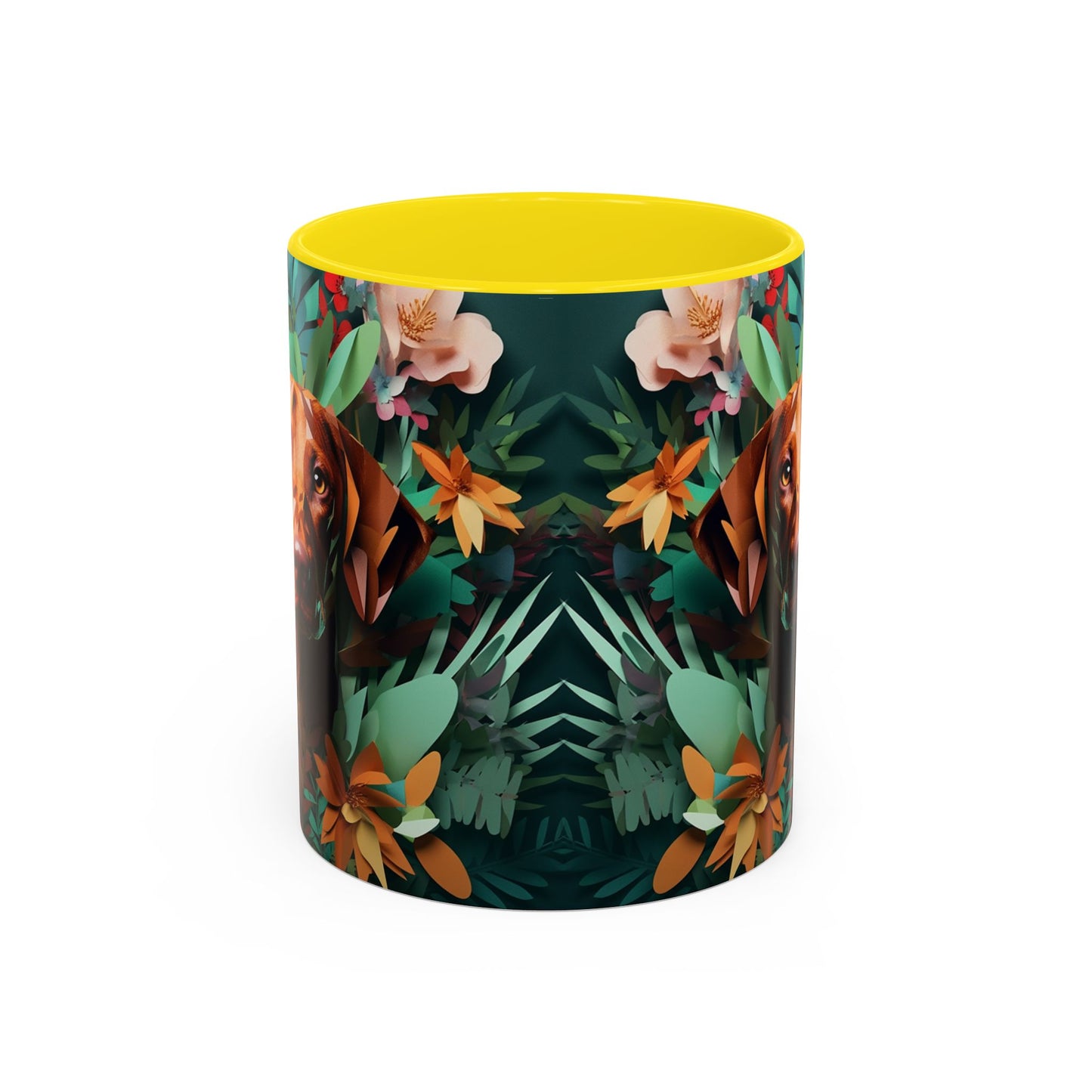 Vizsla Floral Accent Coffee Mug — Dog Portrait Botanical 11/15oz