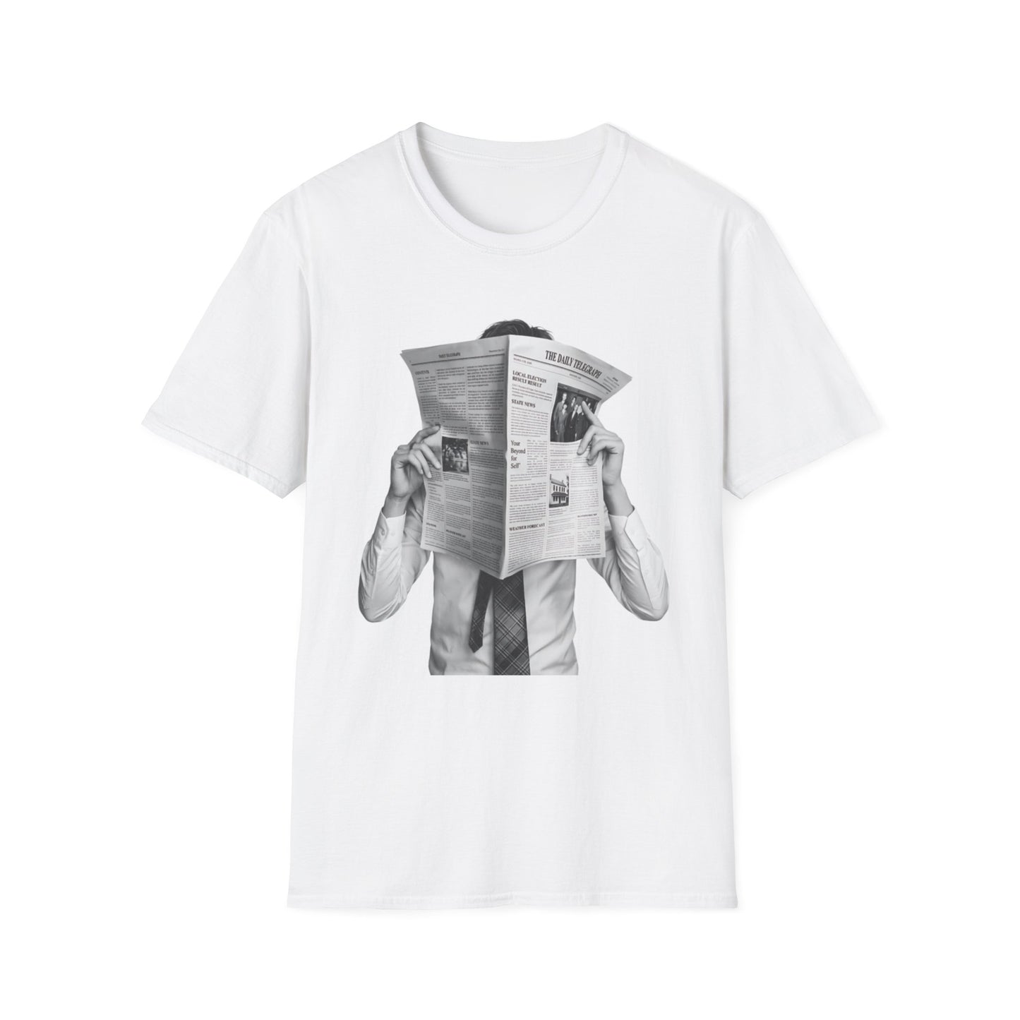 BTS  Reading Newspaper T-Shirt | Vintage Illustration, Retro Newsprint Tee