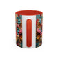 Chihuahua Floral Wreath Accent Coffee Mug Colorful Pet Lover Gift (11/15oz)