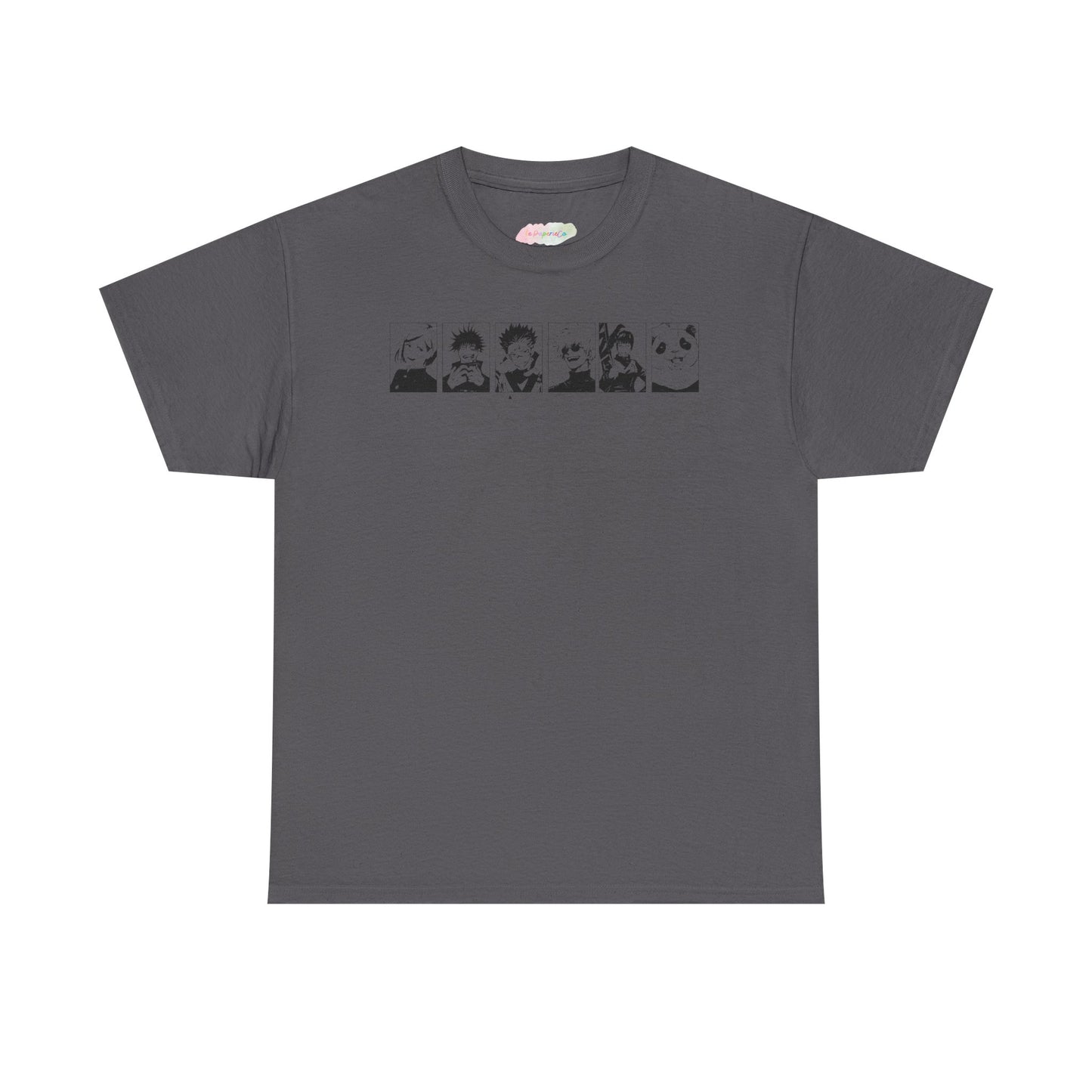Retro Cartoon Faces Tee | Black Lineup Graphic T-Shirt