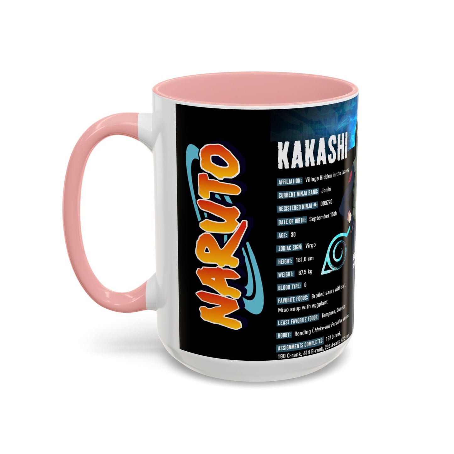 Naruto Kakashi Accent Coffee Mug — Anime Character Collage 11/15oz