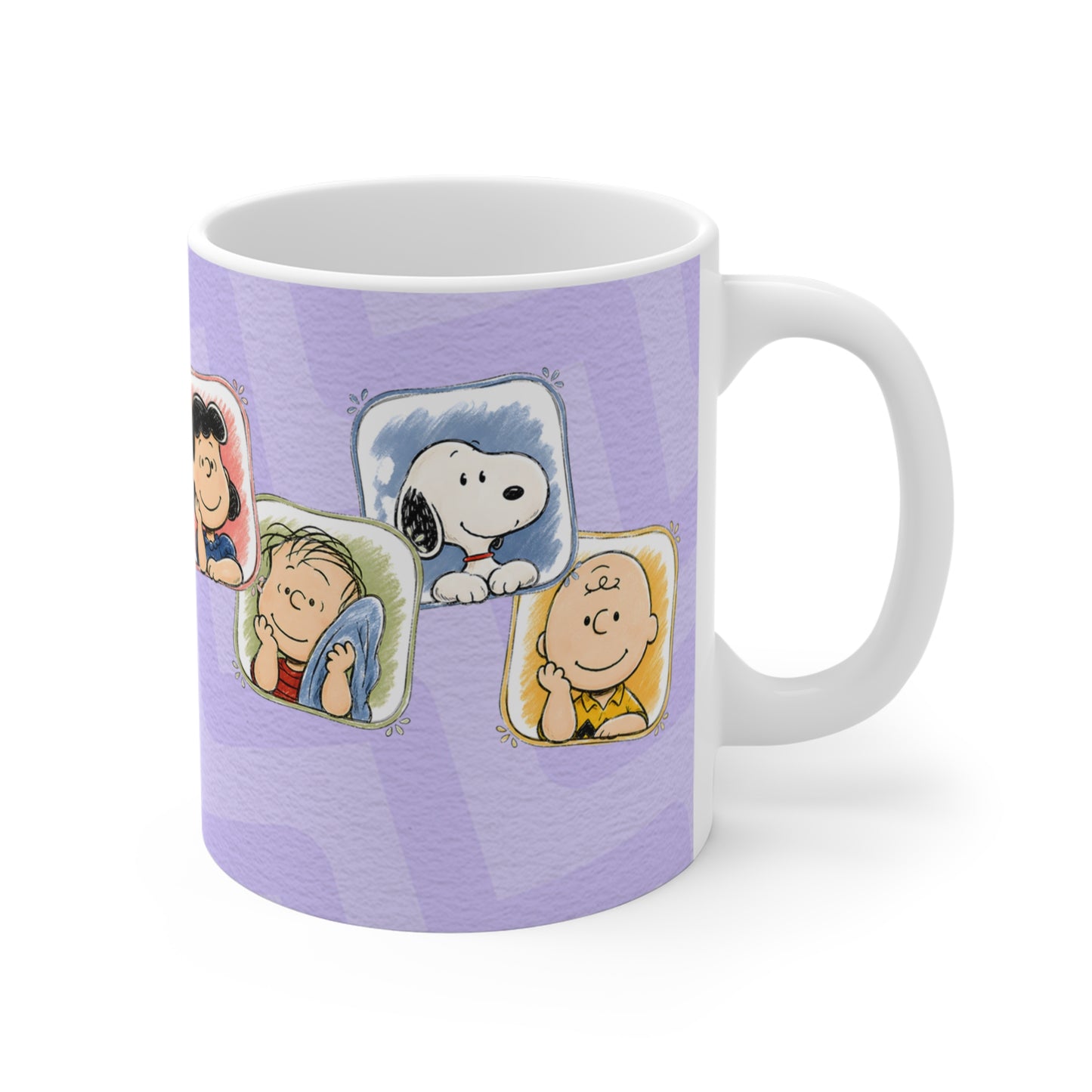Snoopy & Woodstock Pattern Mug | 11oz Coffee Cup