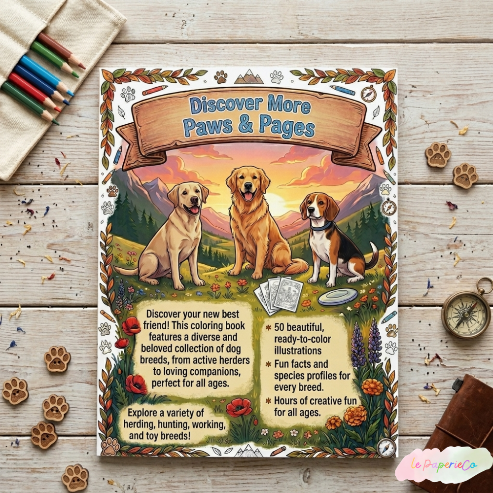Dog Breeds Coloring Book | 50 coloring pages for all