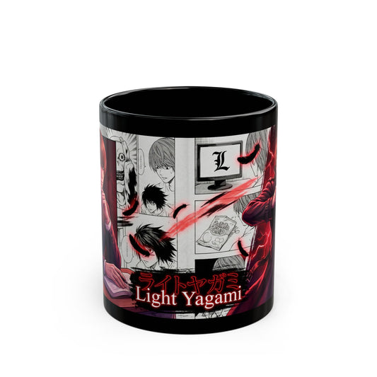 Anime Character Black Mug — Red Lightning Scene (11oz & 15oz)