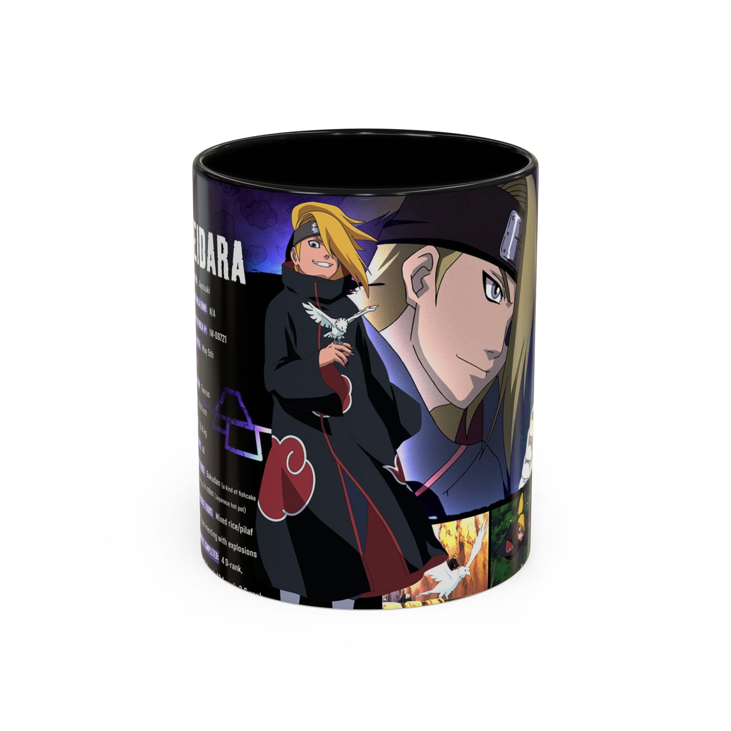 Deidara Naruto Shippuden Accent Coffee Mug | Anime Art Collage (11/15oz)