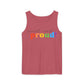 loud and proud! rainbow text Tank Top | Pride LGBTQ+ apparel
