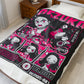Nezuko Anime Panel Velveteen Blanket | Demon Slayer Manga Art, Neon Pink Black