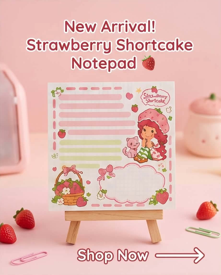 Strawberry Shortcake Memo Pad — Cute Strawberry Shortcake Memo Pad for School, Office & Everyday Notes