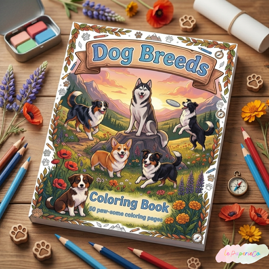 Dog Breeds Coloring Book | 50 coloring pages for all