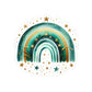Teal & Gold Star Rainbow Sticker — Kiss-Cut Vinyl Decal