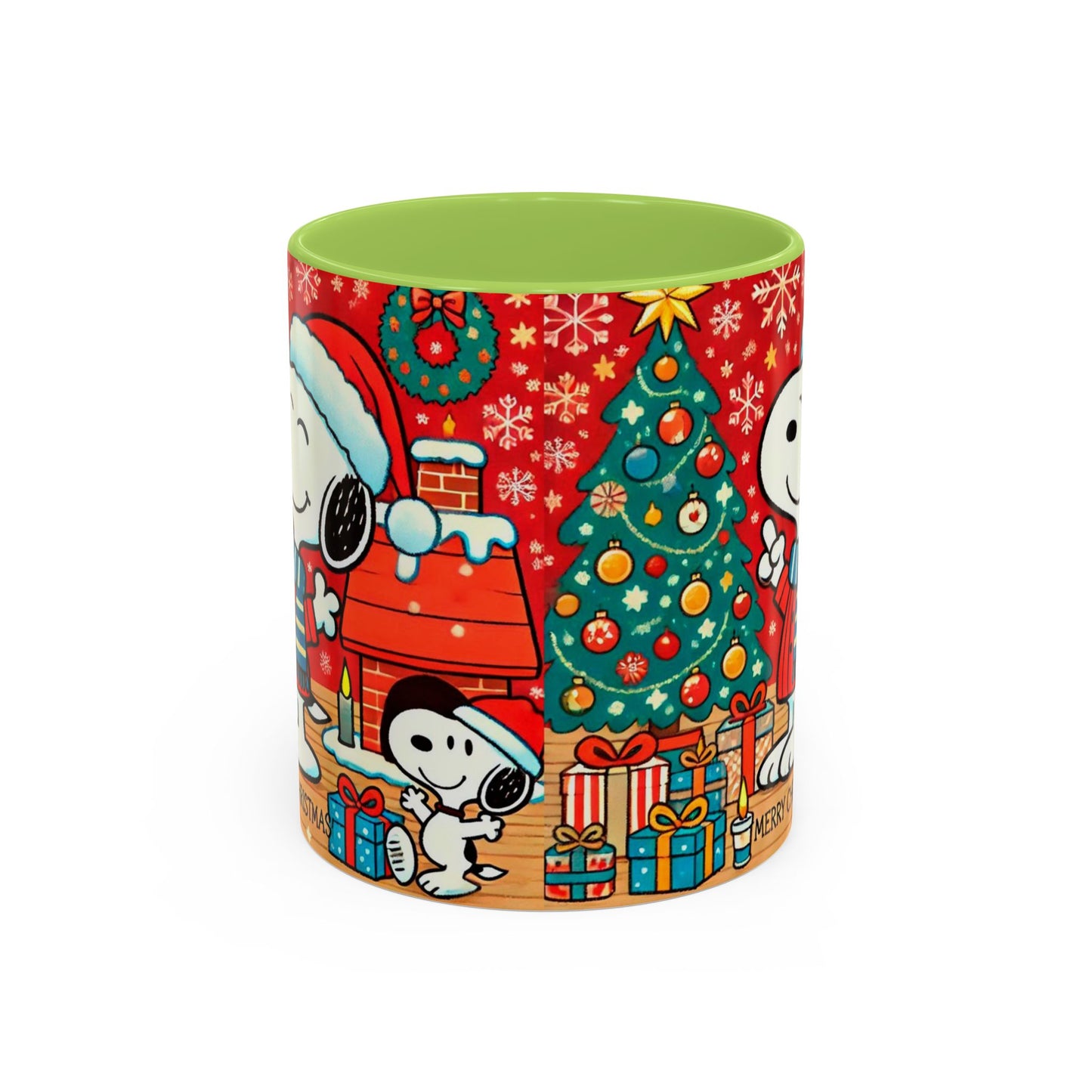 Yellow Santa Holiday Mug | Christmas Accent Coffee Mug (11,15oz)