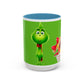 Grinch Character with Poop Present Mug | Accent Coffee Mug