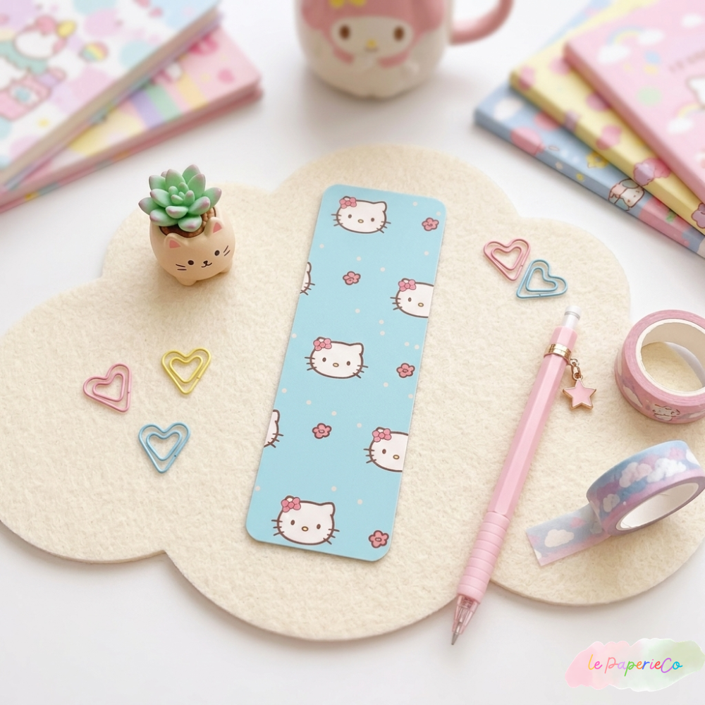 Kawaii Hello Kitty Bookmarks | Book Lovers 2x6 inch bookmarks