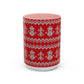 Snowman Knit Pattern Accent Mug | Christmas Holiday Coffee Cup