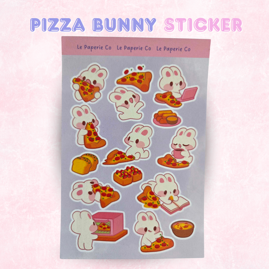 Pizza Bunny Sticker Sheet | Chibi Planner Laptop Decal