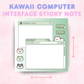 Kawaii Computer Interface notepad | 50 pages (3x3 in)
