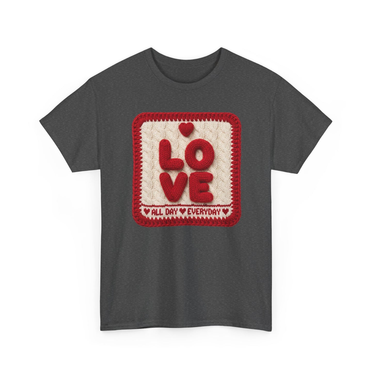 Love Patch T-Shirt — 'Love All Day Everyday' Retro Heart Graphic Tee
