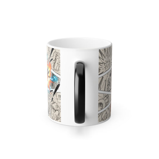 Color-Change Anime Comic Mug  Fire Fist Action 11oz