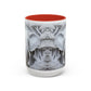 Elephant Relief Accent Coffee Mug  Grey Carved Jungle Design (11/15oz)