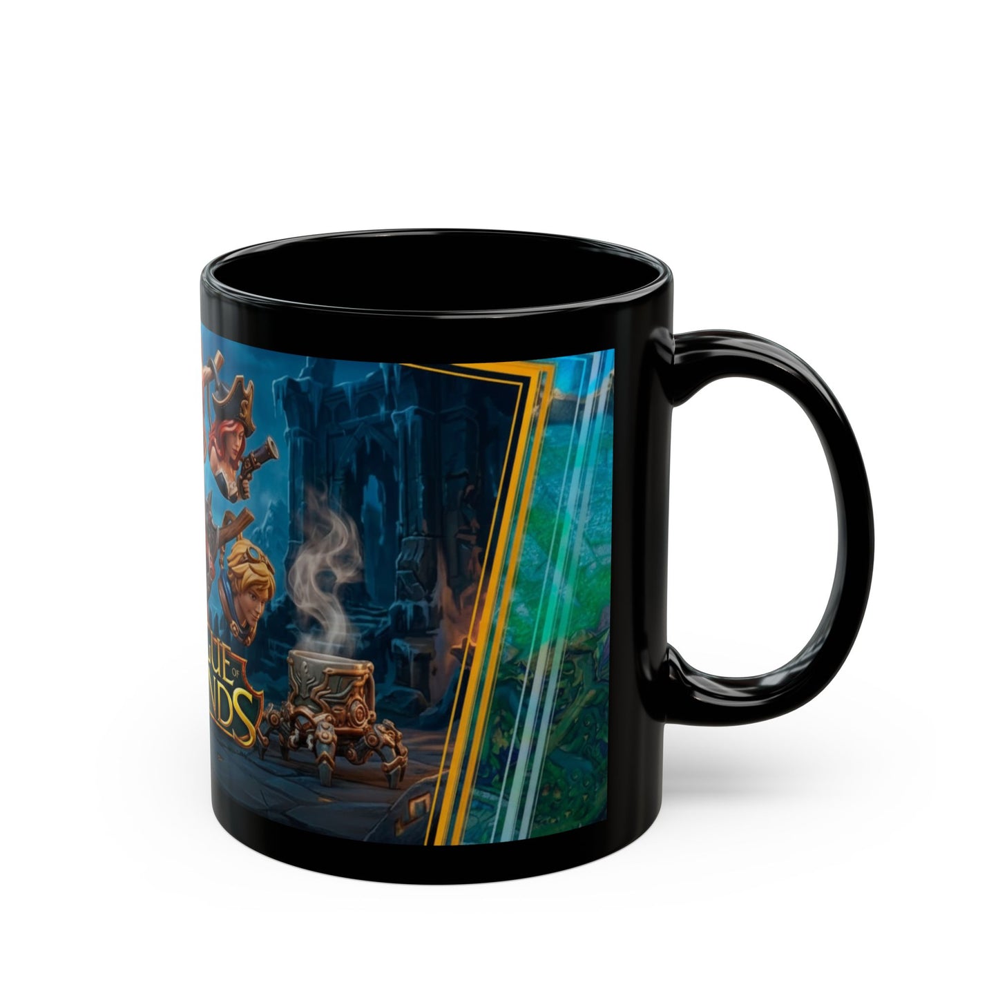 League of Legends Black Mug Champion Collage Gaming Coffee Cup