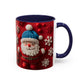 Santa Claus Pattern Mug | Red Snowflakes Christmas Coffee Cup