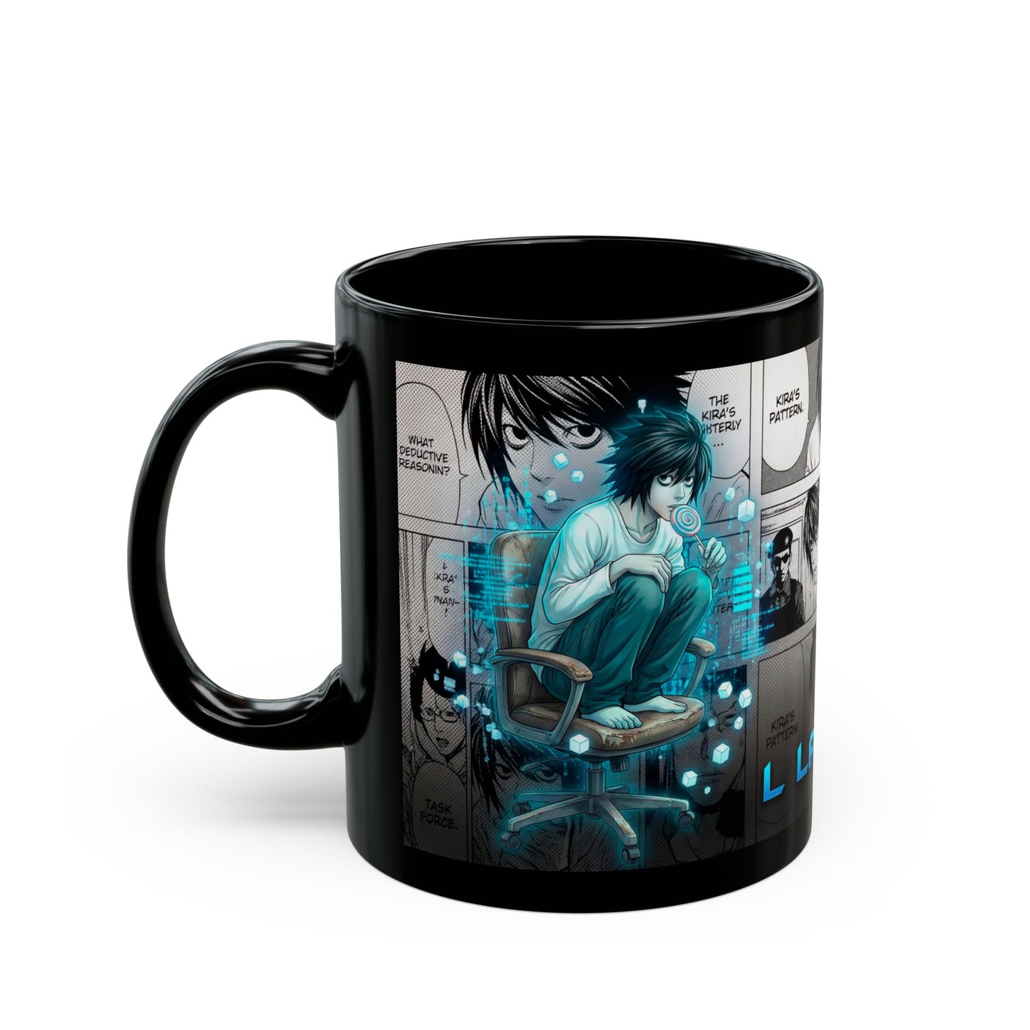 Lawliet Anime Manga Black Coffee Mug — 11oz/15oz