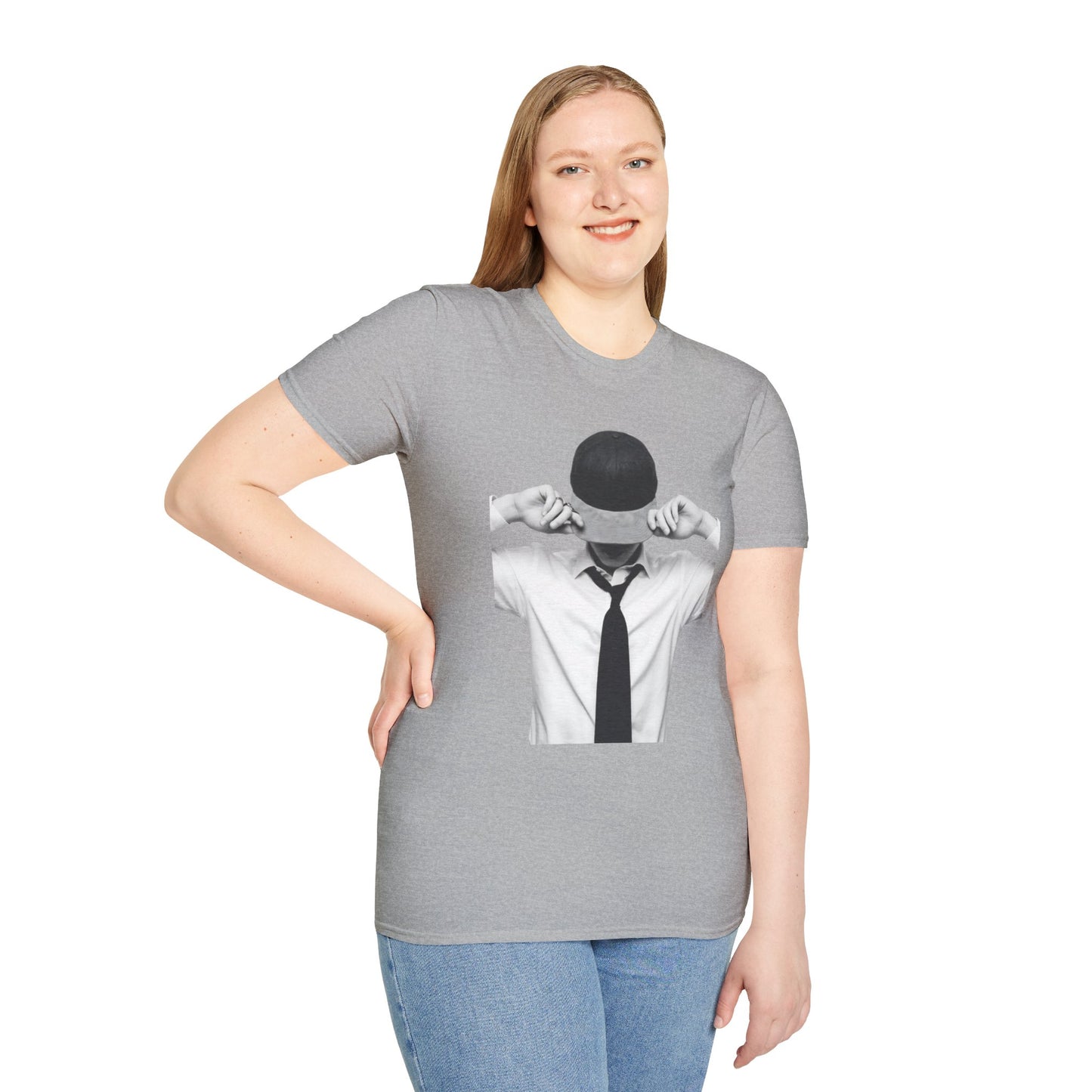 Man in Tie and Cap T-Shirt | Monochrome Portrait Tee