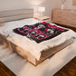 Nezuko Anime Panel Velveteen Blanket | Demon Slayer Manga Art, Neon Pink Black