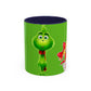 Grinch Character with Poop Present Mug | Accent Coffee Mug