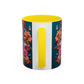 Floral French Bulldog Accent Coffee Mug - Colorful Dog Art 11/15oz