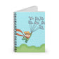 Child’s Adventure Spiral Notebook | Cute Flying Boy with Bird Balloons, Ruled Journal