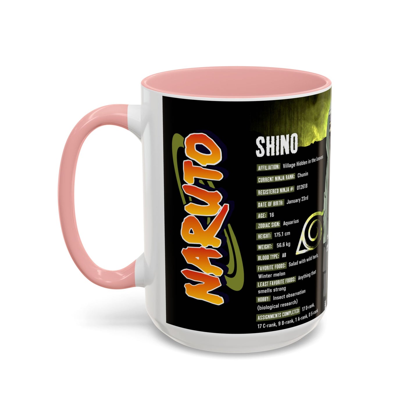 Naruto Shippuden Shino Aburame Accent Coffee Mug | Anime Character Fan Gift (11/15oz)