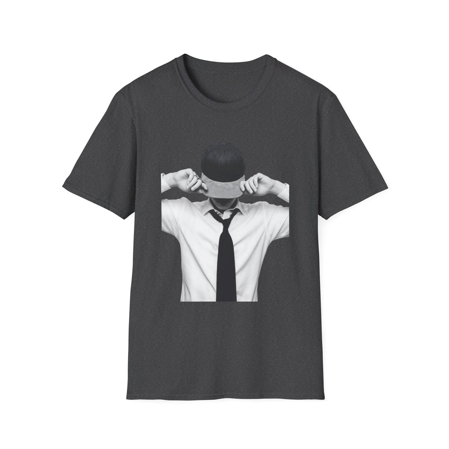Man in Tie and Cap T-Shirt | Monochrome Portrait Tee
