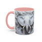 Elephant Relief Accent Coffee Mug  Grey Carved Jungle Design (11/15oz)