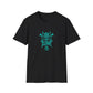 Viking Skull Graphic T-Shirt — 'Elbar' Teal Pirate Emblem