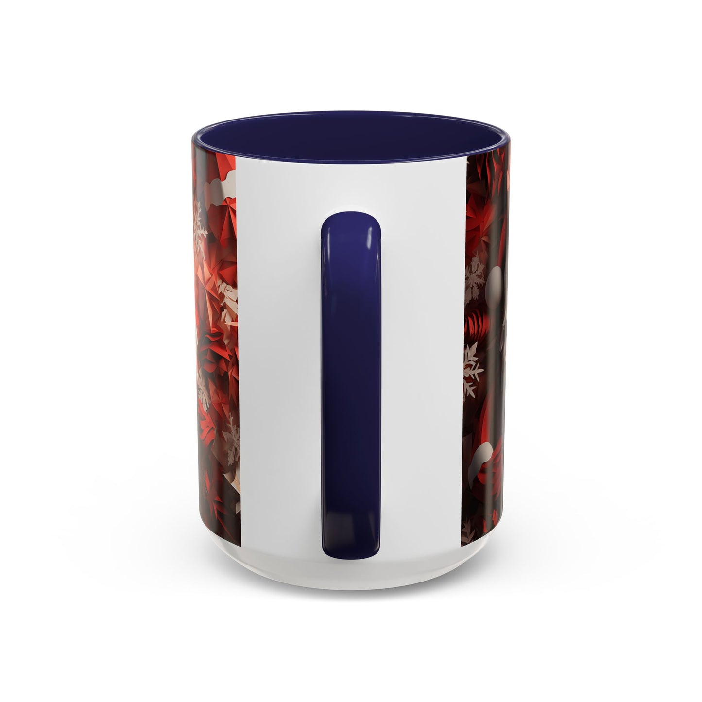 Santa Claus Mug | Christmas Santa Coffee Mug, Red Snowflake Holiday Ceramic