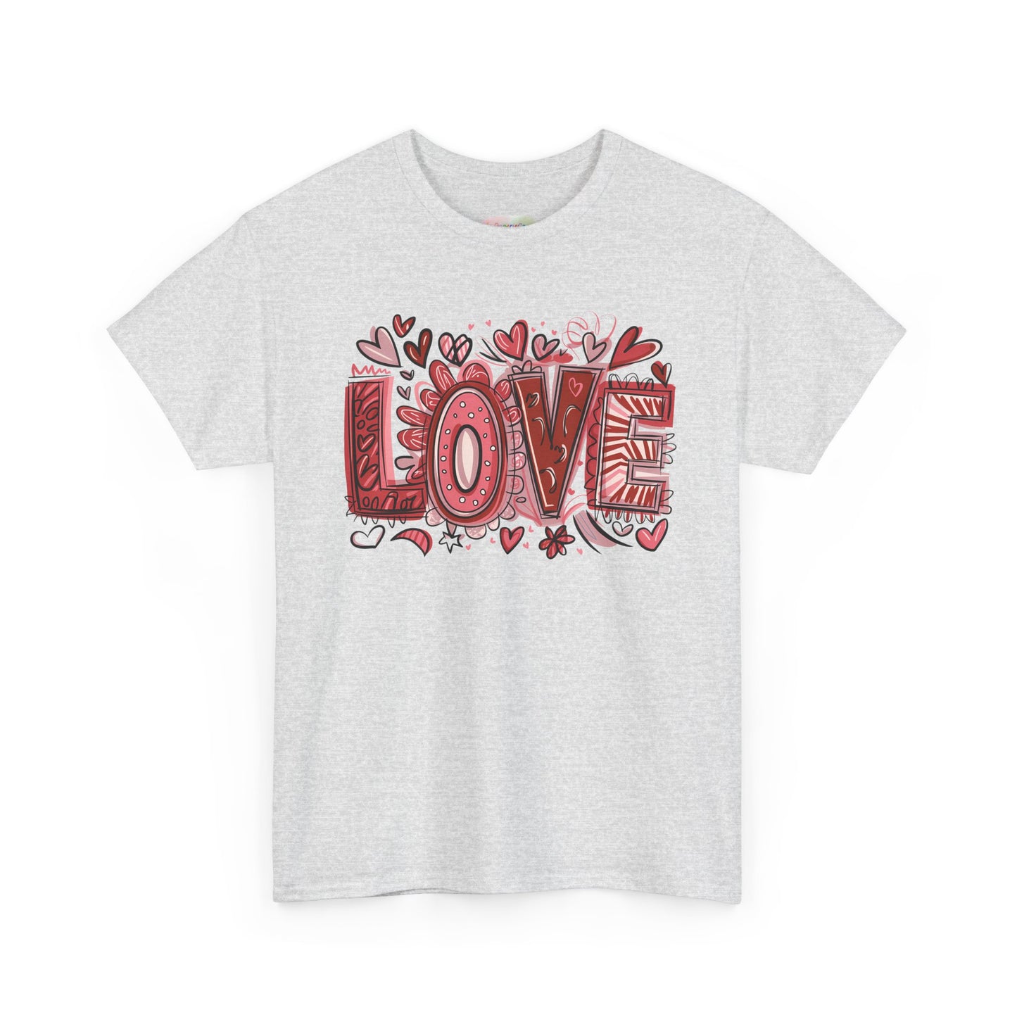 Love Doodle T-Shirt | Hand-Drawn Hearts, Valentine Typography