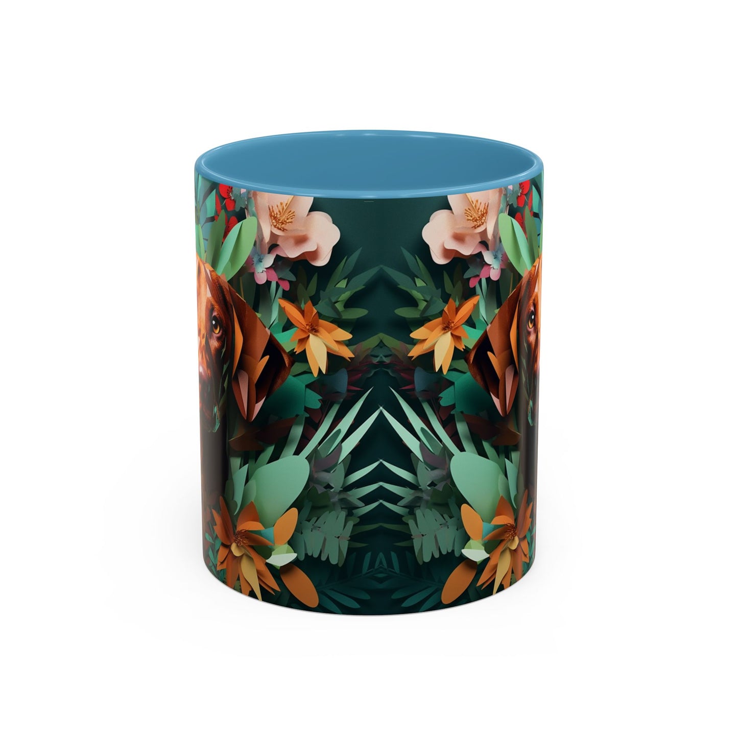 Vizsla Floral Accent Coffee Mug — Dog Portrait Botanical 11/15oz