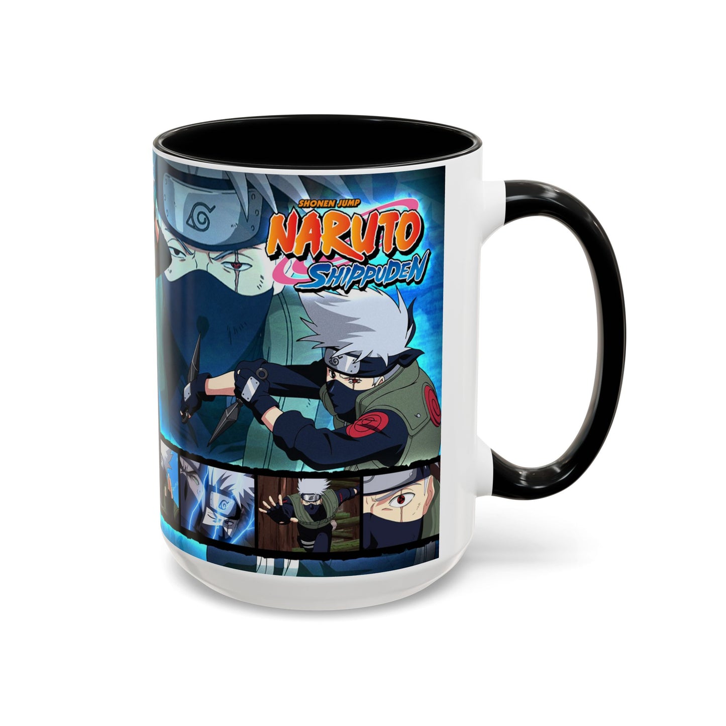 Naruto Kakashi Accent Coffee Mug  Anime Character Collage 11/15oz