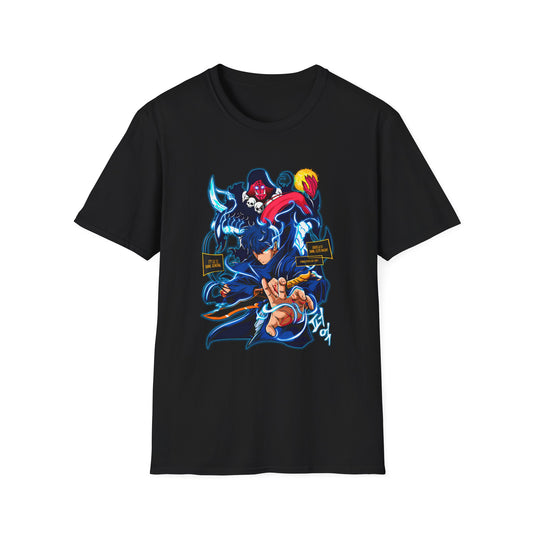 Demon Rider Illustration T-Shirt | Neon Fantasy Anime Design