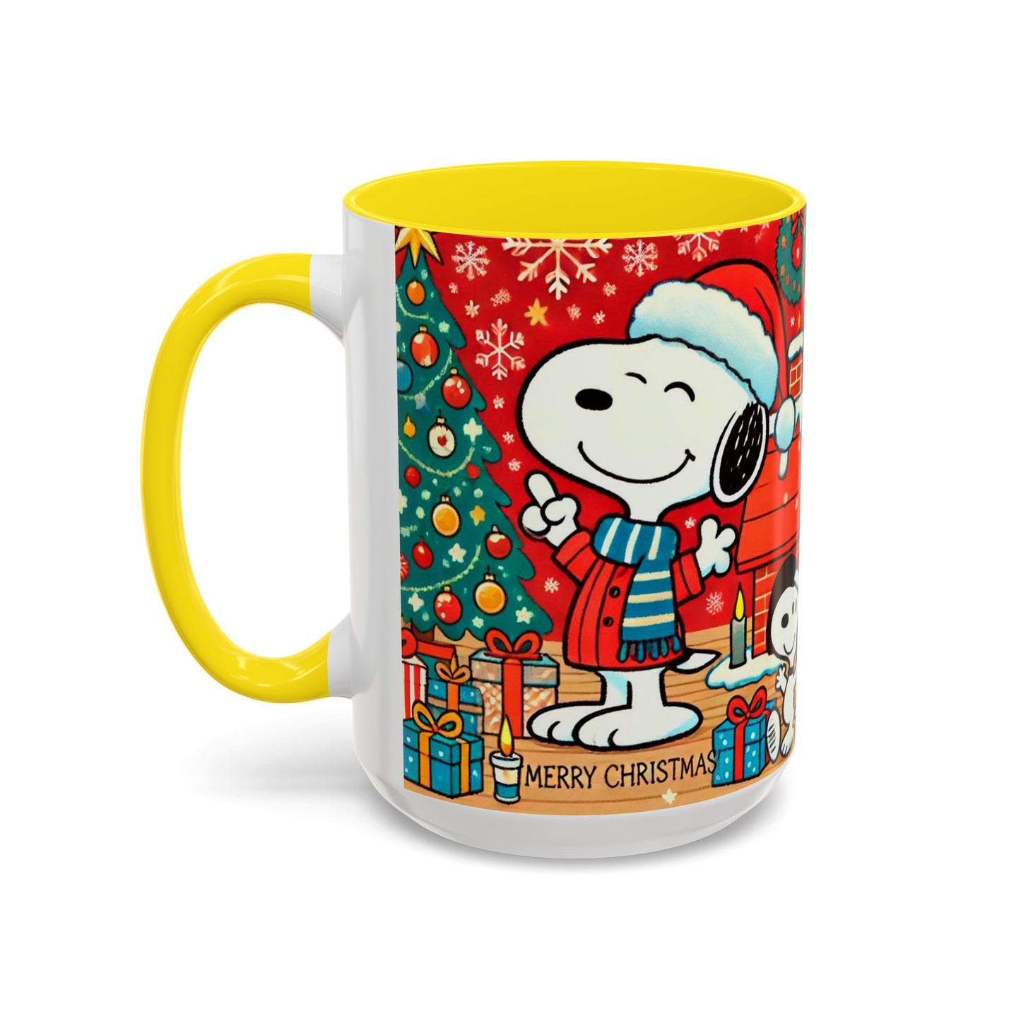 Yellow Santa Holiday Mug | Christmas Accent Coffee Mug (11,15oz)