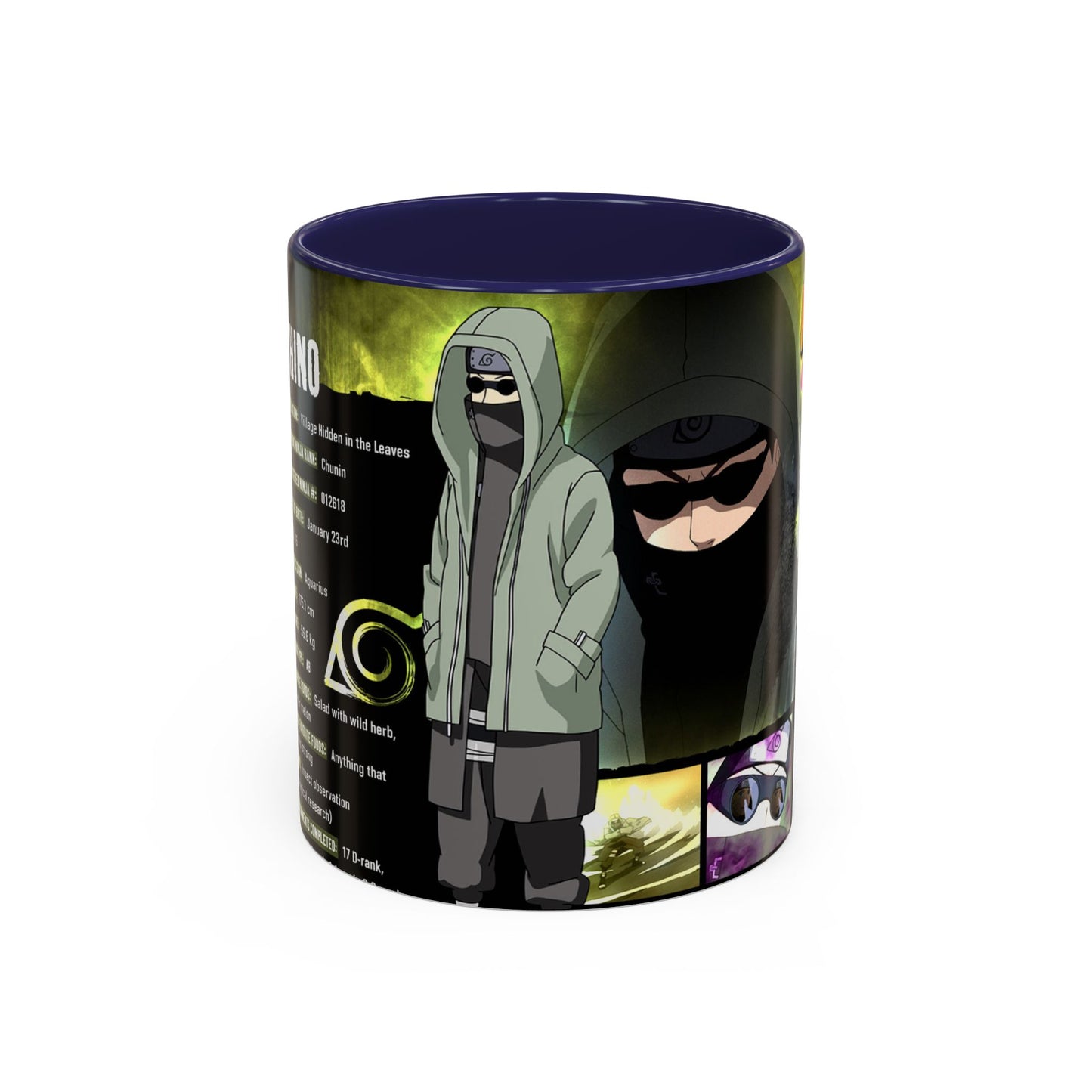 Naruto Shippuden Shino Aburame Accent Coffee Mug  Anime Character Fan Gift (11/15oz)