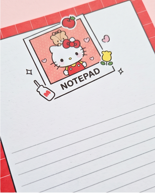 Hello Kitty-Inspired Notepad | Cute Kawaii Desk Essential for School, Work &amp; Everyday Notes