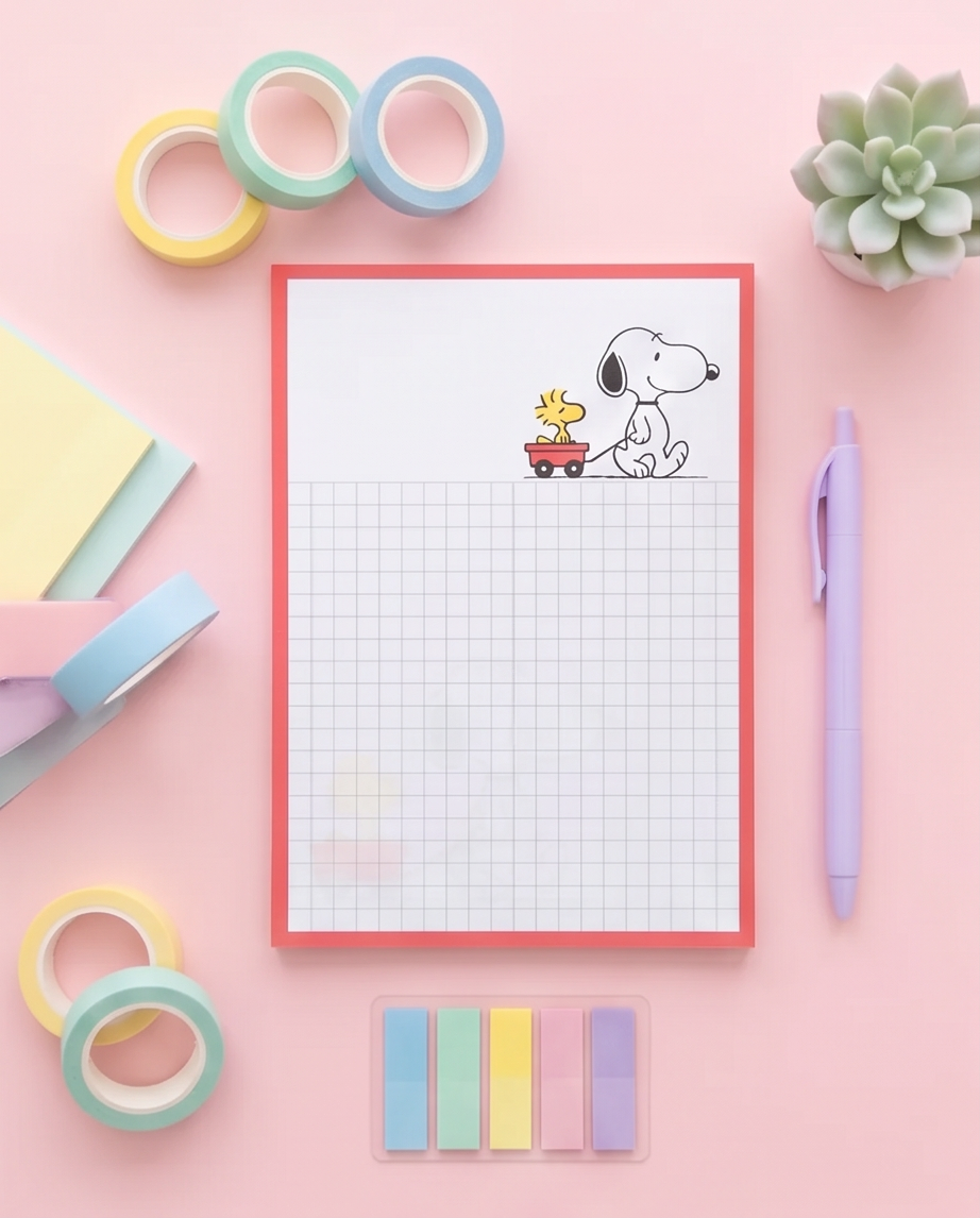 Red Beagle-Inspired Notepad | Cute Desk Essential & Back-to-School Must-Have