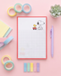 Red Beagle-Inspired Notepad | Cute Desk Essential & Back-to-School Must-Have
