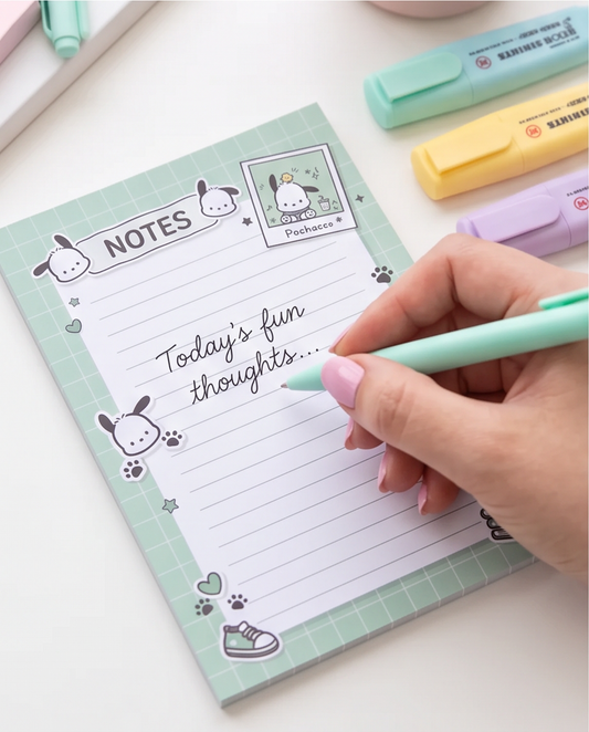 Pochacco-Inspired Notepad | Cute Kawaii Desk Essential for School, Work & Everyday Planning