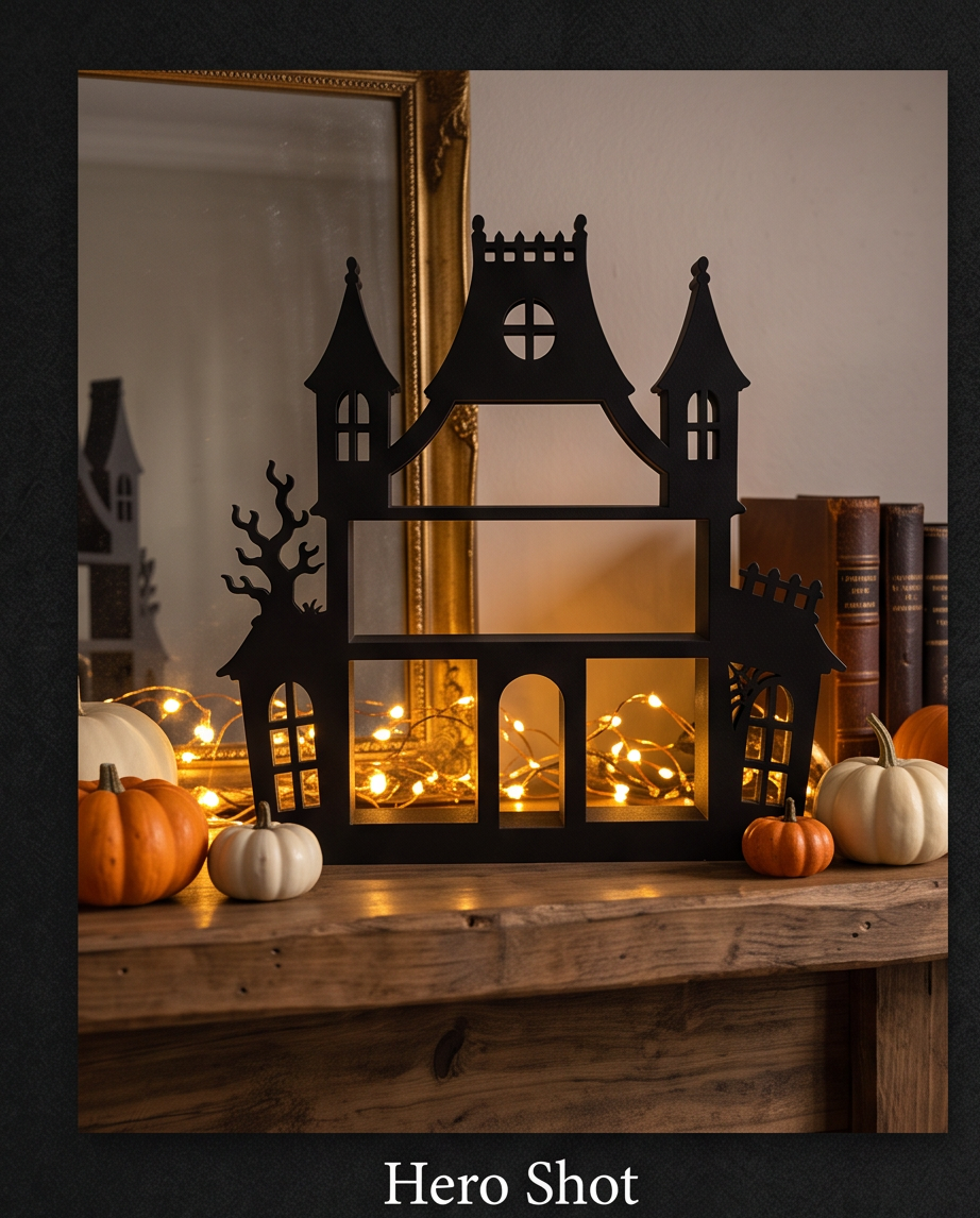 Haunted House Halloween Decorative Shelf