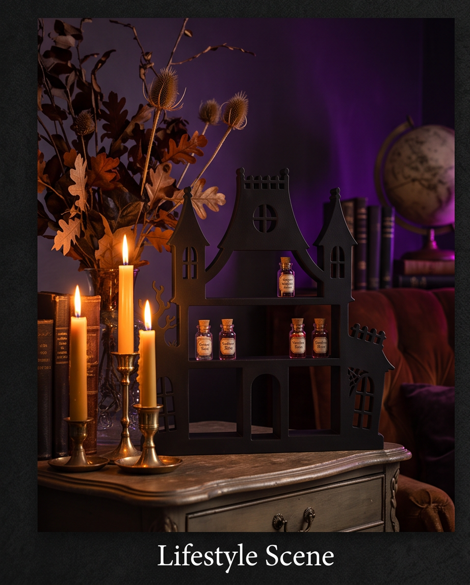 Haunted House Halloween Decorative Shelf