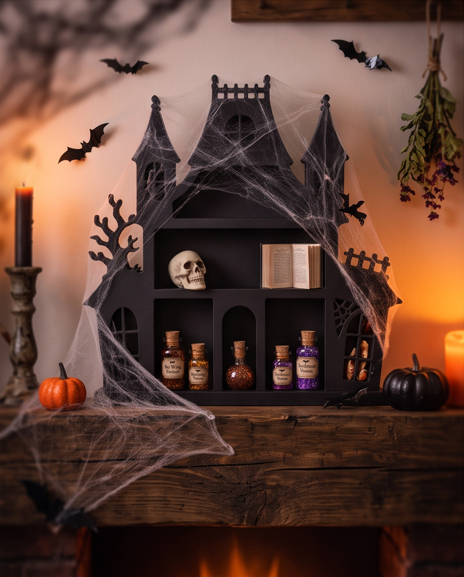 Haunted House Halloween Decorative Shelf