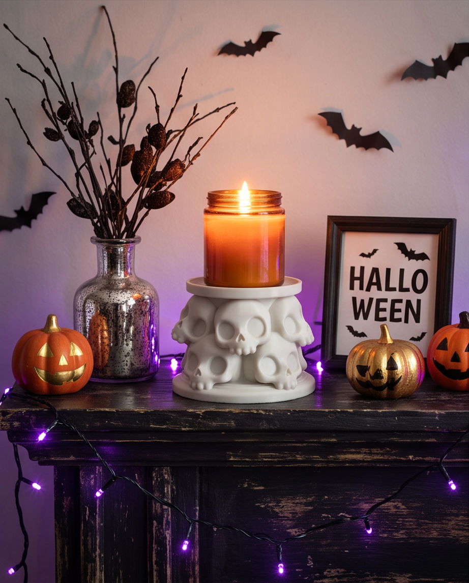 Skull Candle Holder